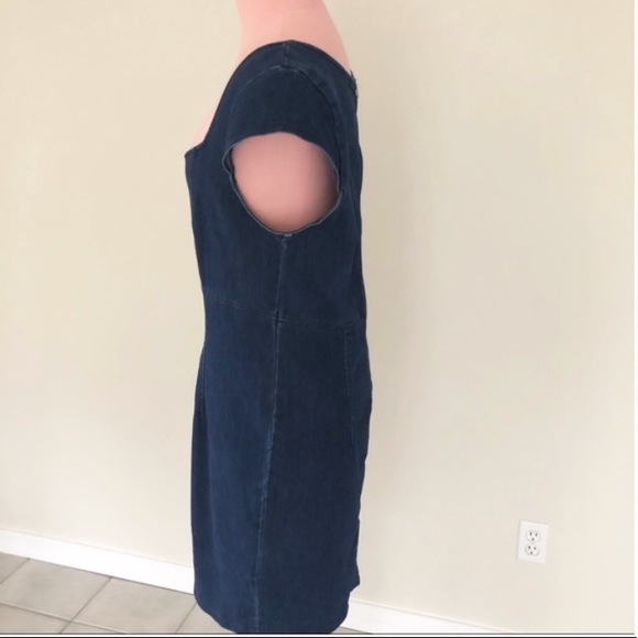 FREE PEOPLE LIA BLUE DENIM MINI DRESS SIZE LARGE - Picture 6 of 8